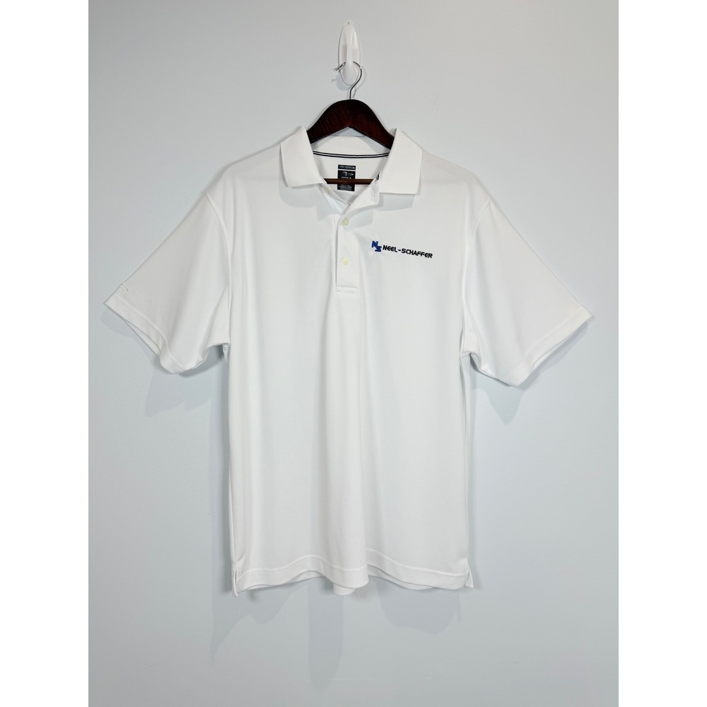 Page & Tuttle Cool Swing Mens White Neel-Schaffer Polo Shirt Large Short Sleeve